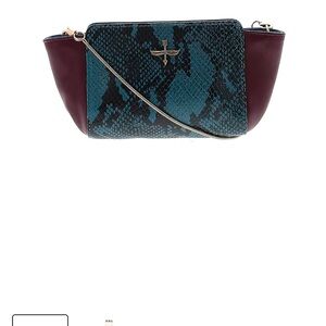 Pour La Victoire Teal and Burgundy Crossbody Bag